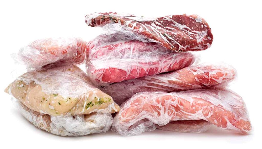 carne congelata in sacchetti monoporzione